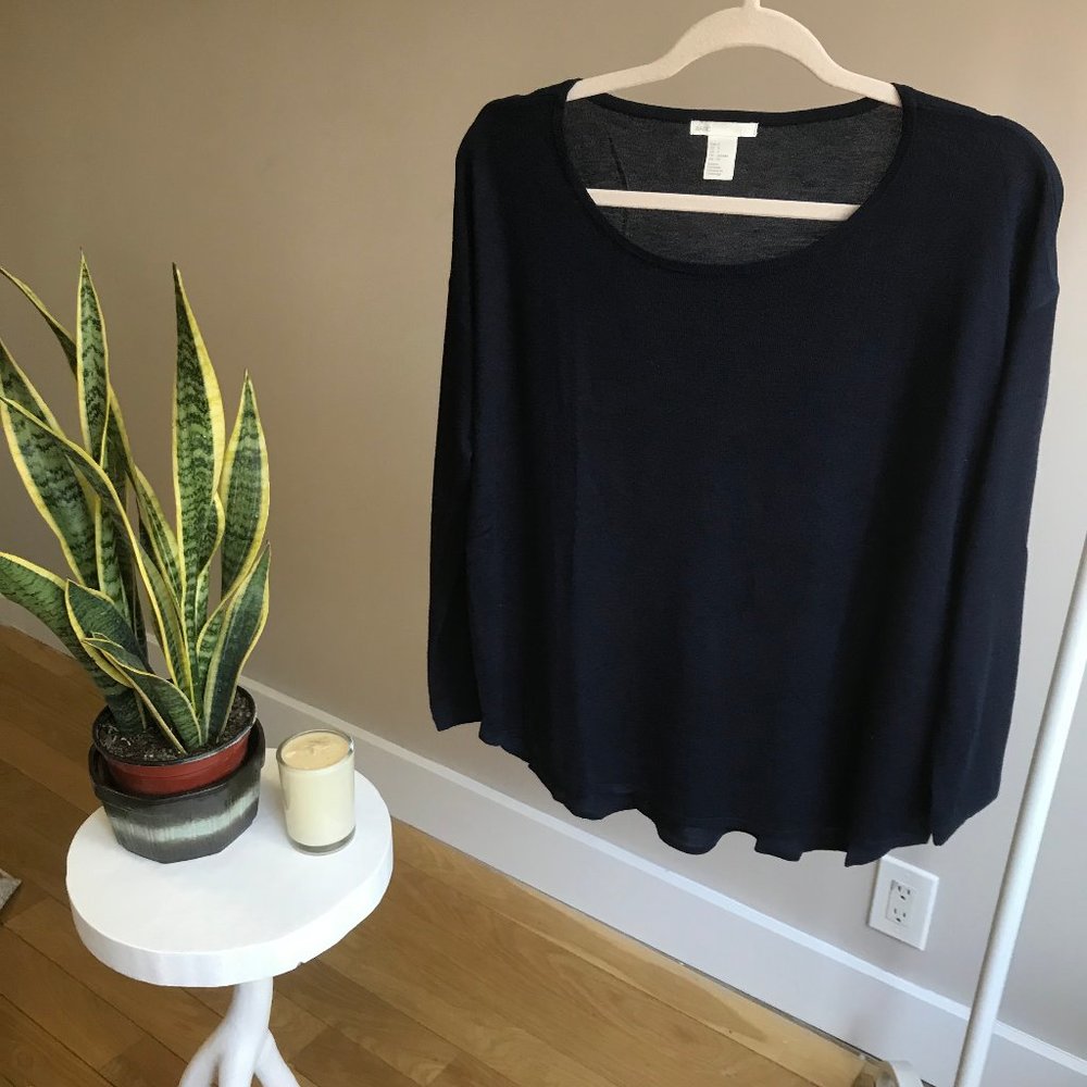 H&M Navy Blue Long Sleeve Top